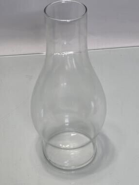 Vtg Clear Glass Hurricane Lamp Chimney Shade Replacement Globe 9" Mint Condition